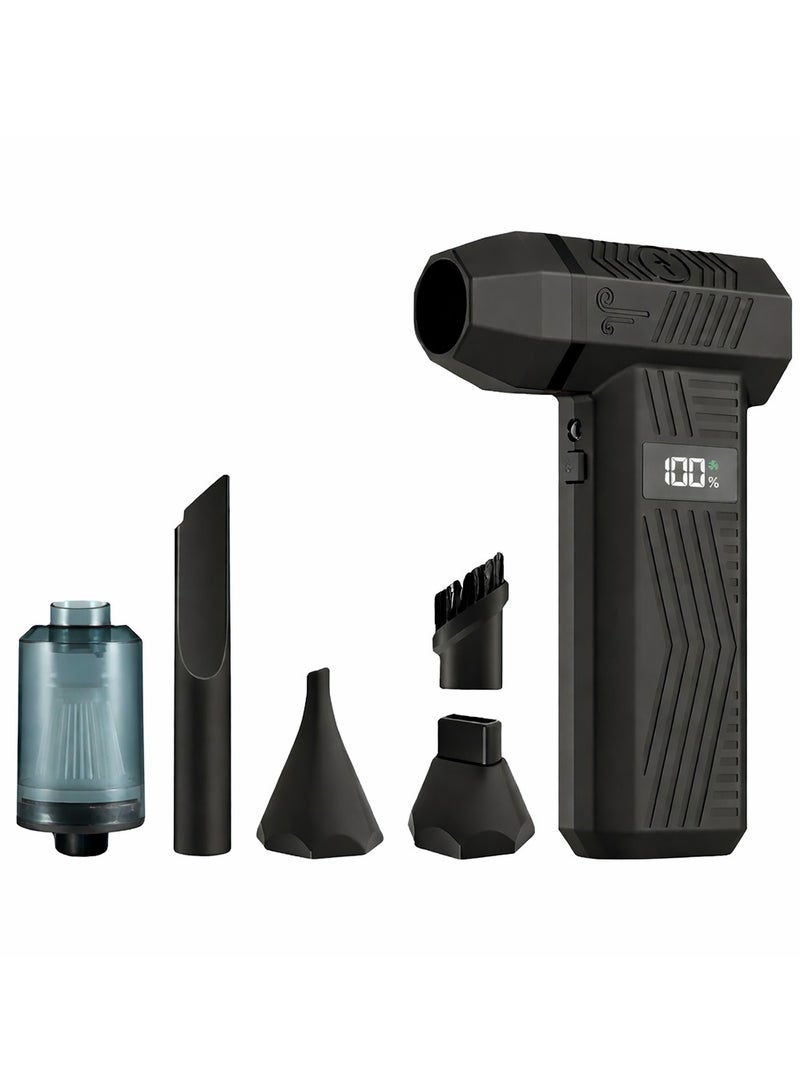Mini Handheld Blower and Vacuum Cleaner 2 in 1, 5 Attachments, Charging Cable Included, Portable Cleaner for Car and Home